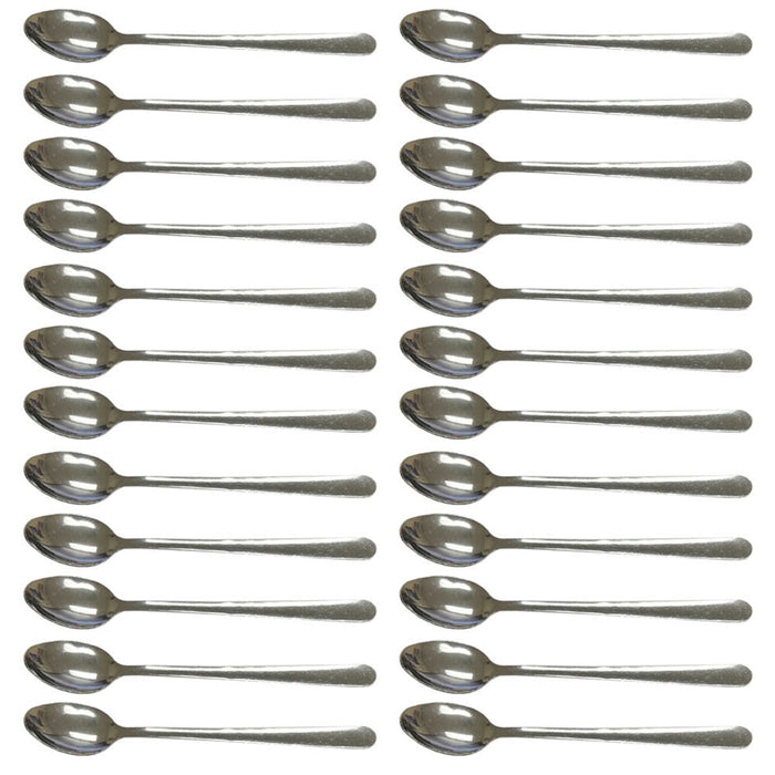 24 PC Set 8" Long Handle Ice Cream Spoons Stainless Dessert Spoon Tea Coffee