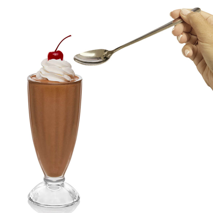 6 Pack 8" Long Handle Ice Cream Spoons Stainless Steel Cocktail Stirring Spoons