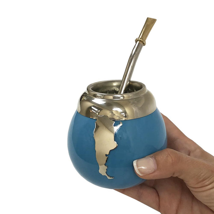 Argentina Mate Gourd Set Straw Bombilla  Alpaca Ceramic Yerba Mate Tea Drink