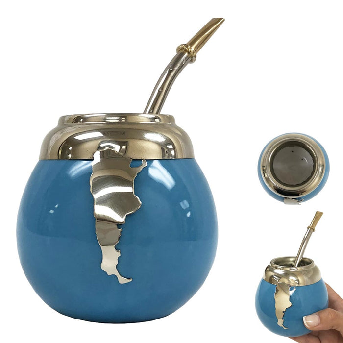 New Argentina Mate Gourd Set Straw Bombilla Alpaca Ceramic Yerba Mate Tea Drink