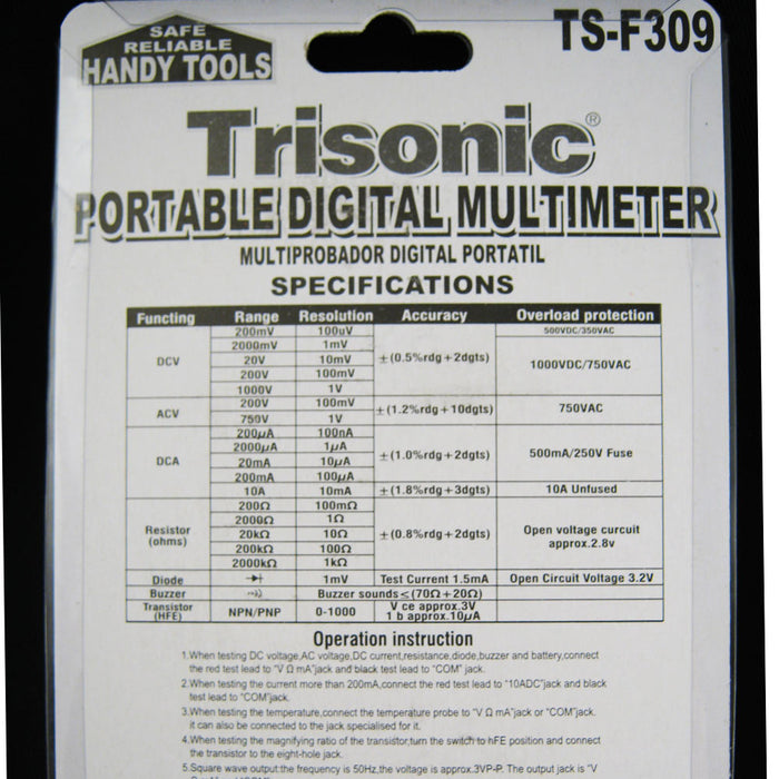 Portable Digital Multimeter Lcd AC DC Voltage Electronic Meter Tester Voltmeter