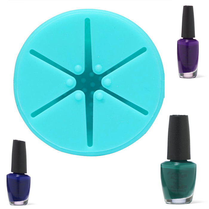 2 Pc Wearable Nail Polish Bottle Holder Silicone Finger Ring Home Manicure Stand
