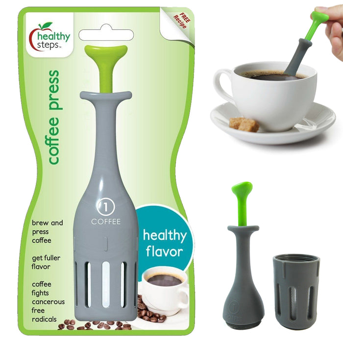 Jokari Healthy Steps Single Serve One Cup Style French Coffee Press Maker Travel