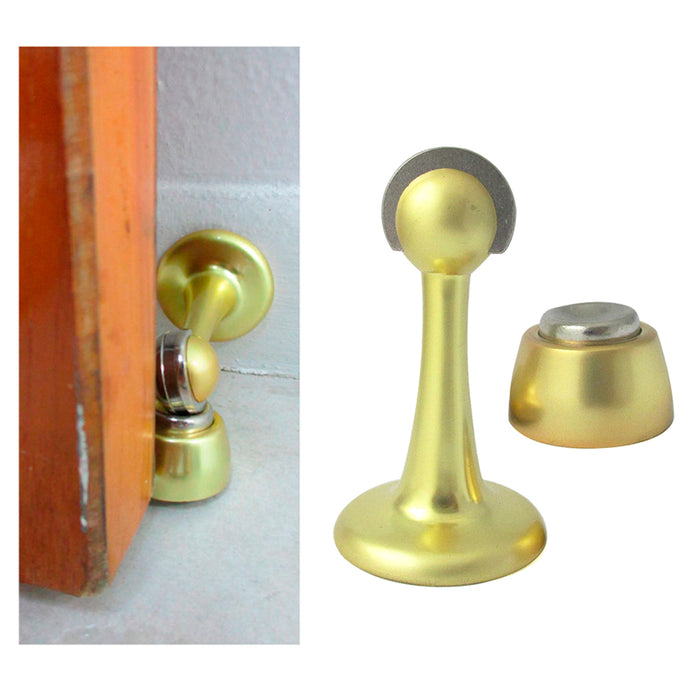 1 Soft Catch Magnetic Door Stop Wall Mount Gold Stopper Guard Safety Home Office