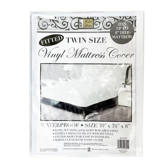 Heavy Vinyl Mattress Cover Twin Size Bed White 100% Waterproof Plastic Protector