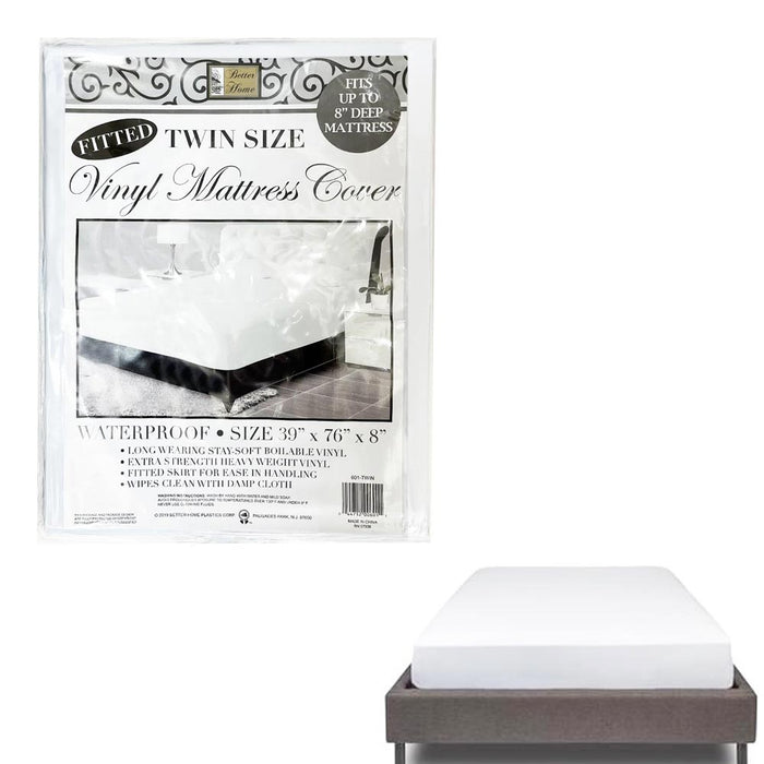 6 Twin Size Mattress Protector 100% Waterproof Premium Fitted Heavy Vinyl Cover