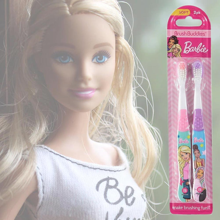 8 Barbie Soft Toothbrush Brush Buddies Teeth Girls Toddler Oral Care Fun Clean