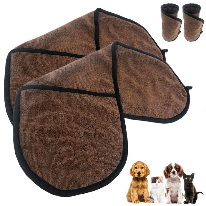 2 Extra Absorbent Quick Drying Pet Towel 2 Handed Cat Dogs Puppy Bath Fast Warm