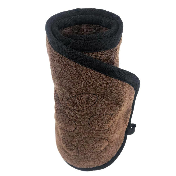 Pet Dog Towel Absorbent Cleaning Paws Fast Drying Hand Pockets Machine Washable