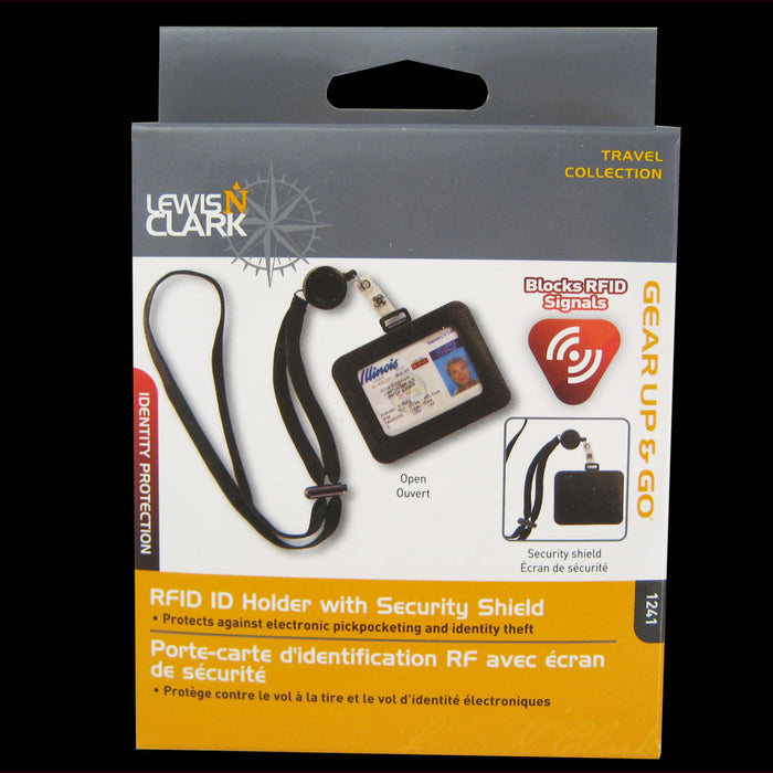 Lewis N Clark ID Badge Holder Durable Badge Reel RFID Blocking Card Holder Strap