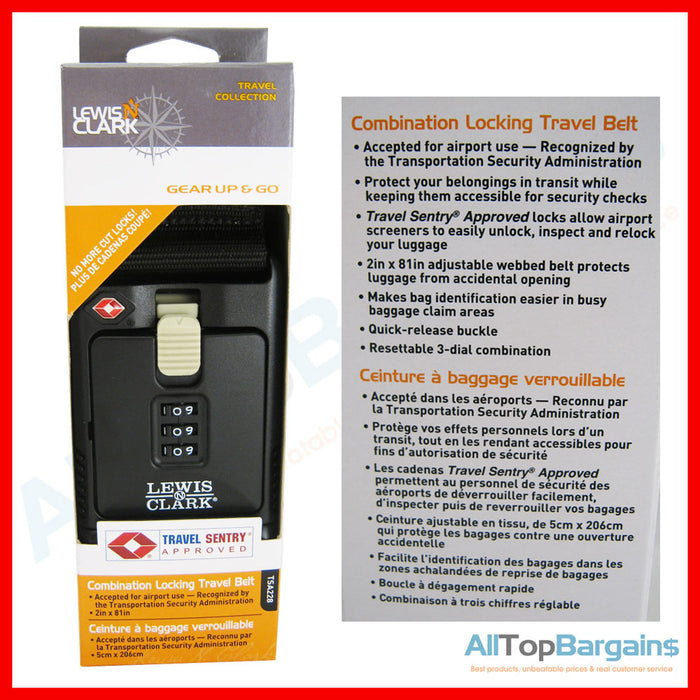 Combination Locking Travel Belt  Luggage Suitcase Secure TSA Lock Strap 3 Digit