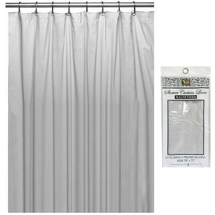 Gray Shower Curtain Liner Magnetic 70 X 72 Waterproof Heavy Duty Vinyl Bathroom