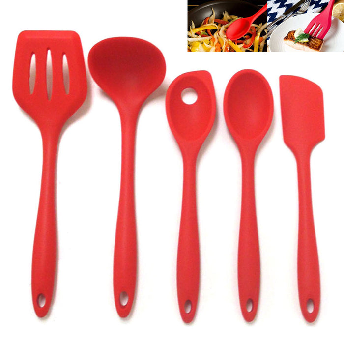 5 PC Kitchen Utensil Set Silicone Cooking Utensils Heat Resistant Kitchen Tools