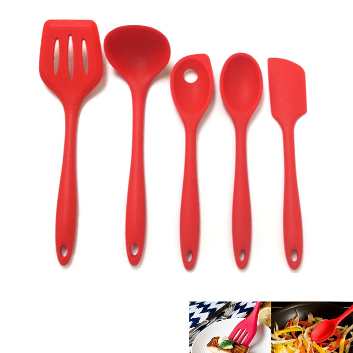 5 PC Kitchen Utensil Set Silicone Cooking Utensils Heat Resistant Kitchen Tools