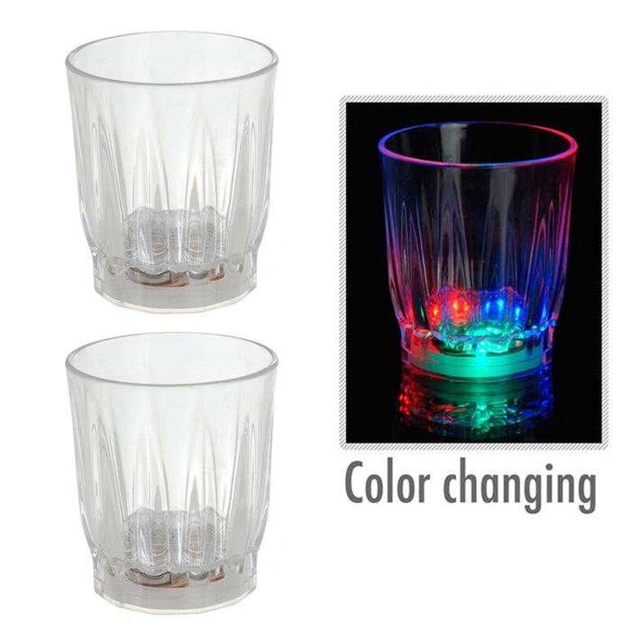 2PC LED Party Shot Drinks Glasses Running Flash Cup Bar Party Wedding Night Club