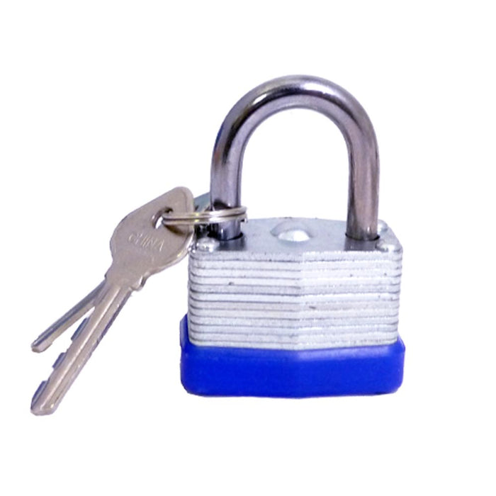 1 Laminated Pad Lock  40mm Hardened 2 Keys Durable Steel Security Self Storage