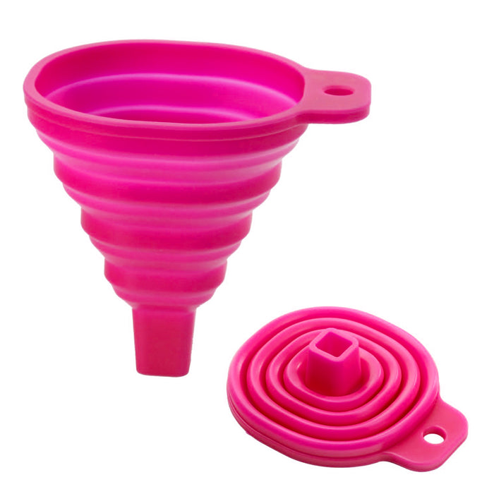 2X Silicone Foldable Collapsible Funnel Liquid Powder Transfer Home Kitchen Tool