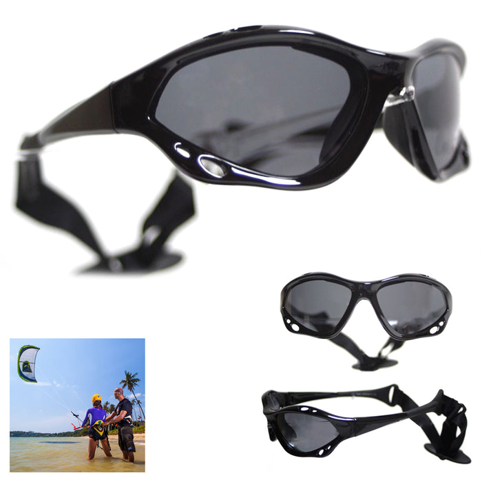 4X PAIR BLACK KITEBOARDING SUNGLASSES KITESURFING POLARIZED BAND WINDSURF SPORTS