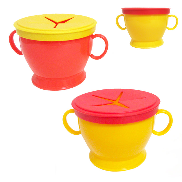2PC Baby Toddler Snack Catcher Bowl Cup with Handles No Spill BPA-Free Container