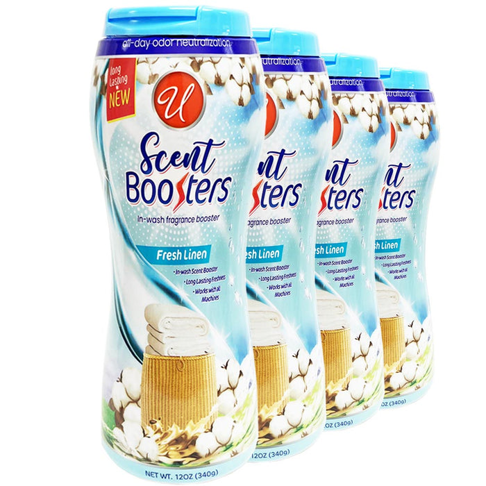 4 PK Laundry In-Wash Scent Boosters Beads Washer Odor Neutralizer Fresh Linen