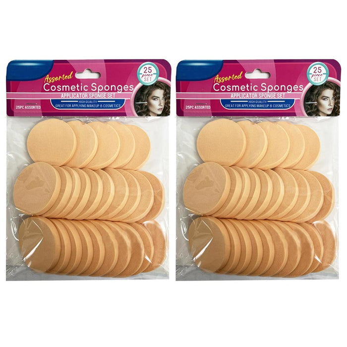 50 PC Round Makeup Sponge Face Pads Facial Smooth Powder Puff Applicator Sponges