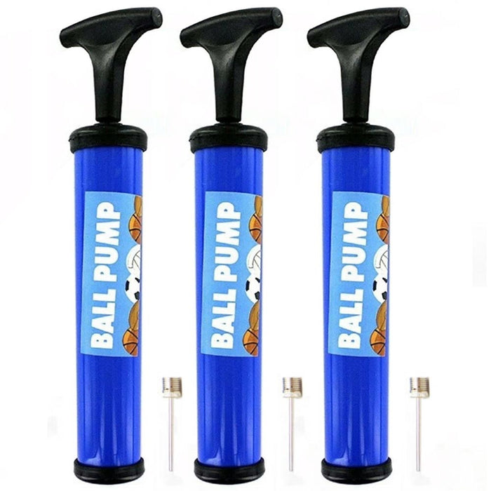 3 Pc Manual Hand Air Pump Inflator Needle Ball Football Basketball Volleyball