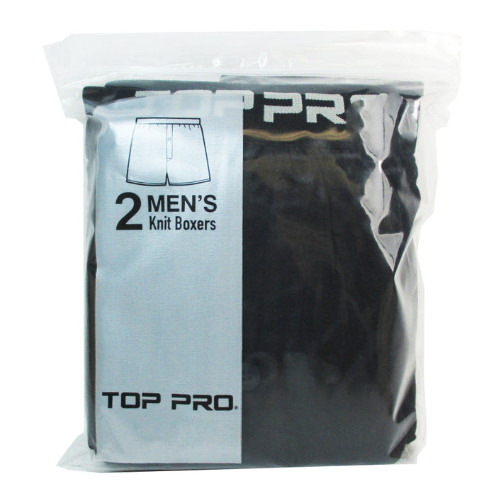 4 Mens Classic Knit Boxer Shorts Black 100% Cotton Underwear Comfort Soft Sz 2XL