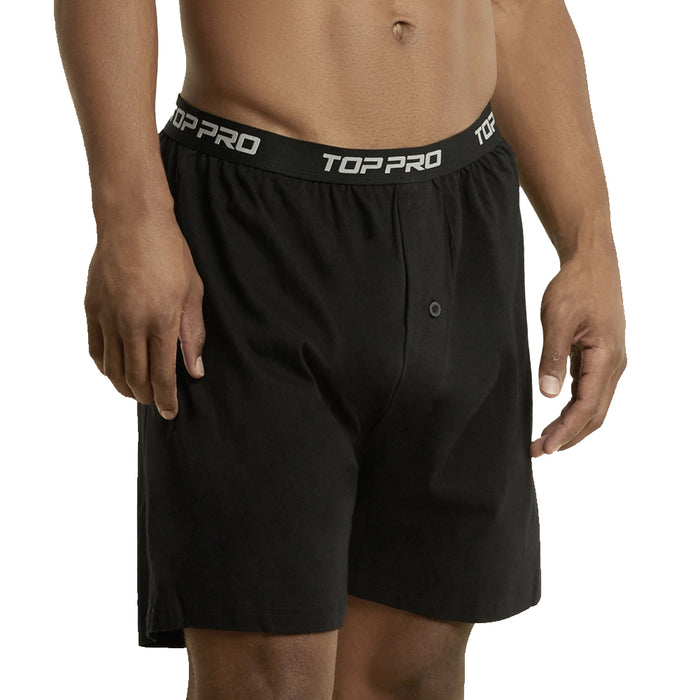 2 Mens Classic Knit Boxer Shorts Black 100% Cotton Underwear Comfort Soft Sz 2XL