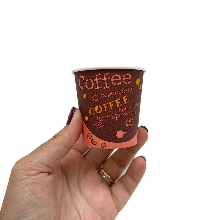 50 count Disposable Coffee Cups 4 oz To Go Paper Hot Drinks Expresso Travel Cup