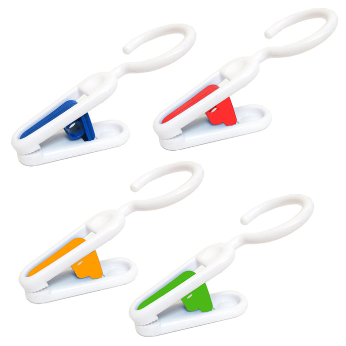 24PC Portable Laundry Hanging Hooks Clothes Pins Home Closet Travel Hanger Clips