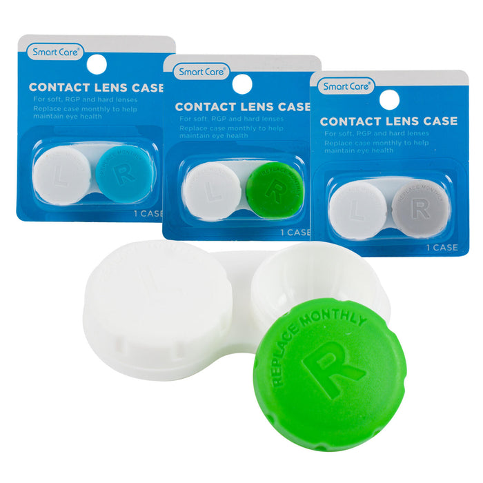 2 Pack Contact Lens Cases Solution Holder Small Container Storage Travel Kit Set