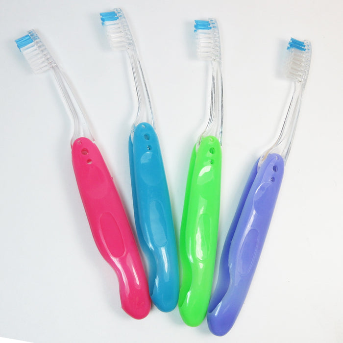 4 Travel Toothbrush 1 Case Portable Hike Camping Brush Cleaner Protect Gift Box