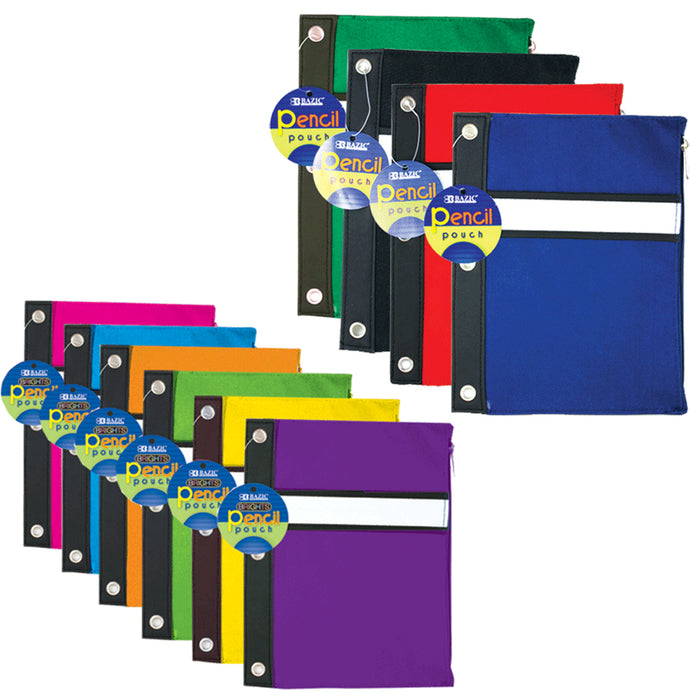 AllTopBargains 1 Pencil Zipper Pouch 3 Ring Binder Bag Pen Marker Storage Holder School Supply