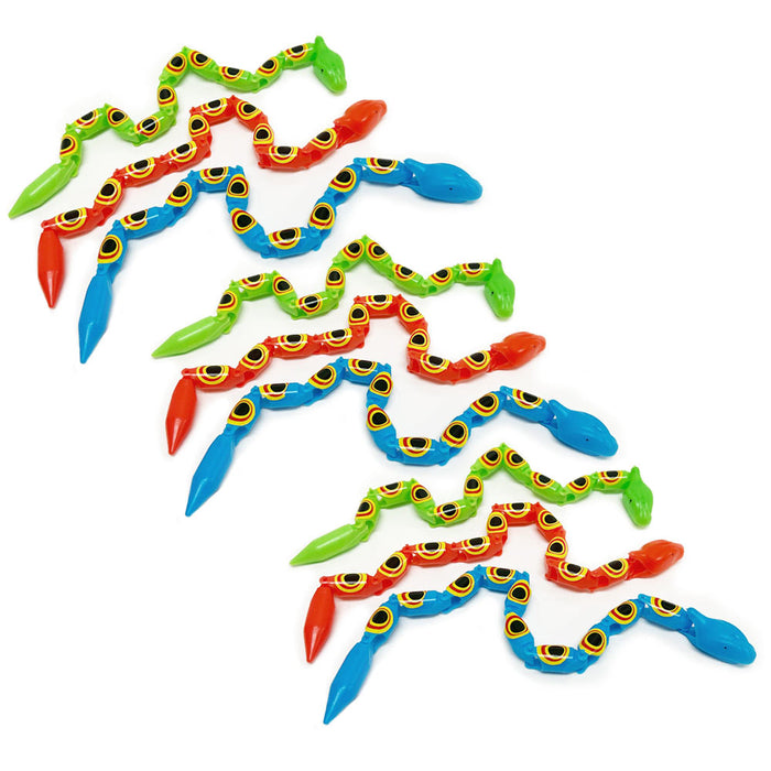 9 PCS Jointed Snake Toys Wiggle Plastic Snakes Party Favor Kids Sensory Toys