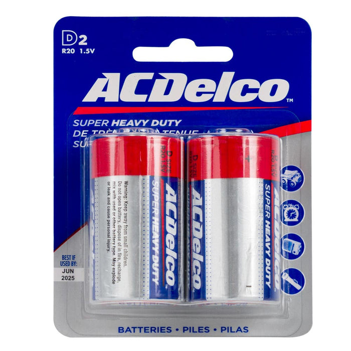 4 Heavy Duty AcDelco Batteries Alkaline D2 R20 1.5V High Performance Electronics