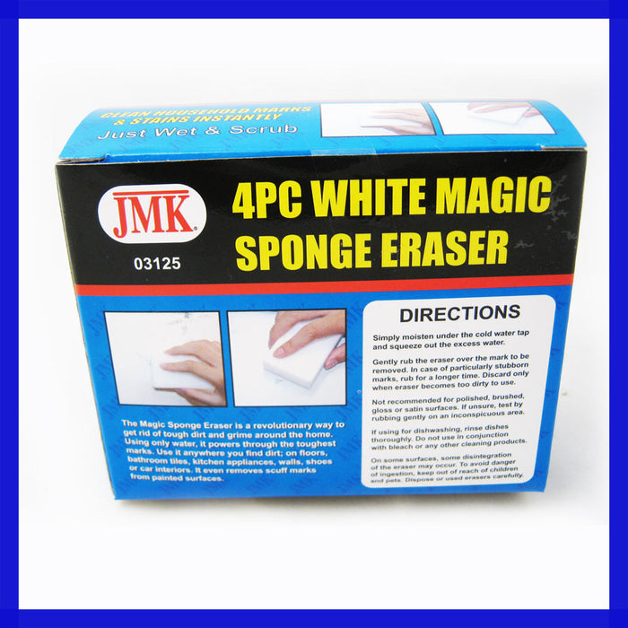 4 PC Magic Sponge Eraser Wash Washing Marks Stains Household White Cleaner Block