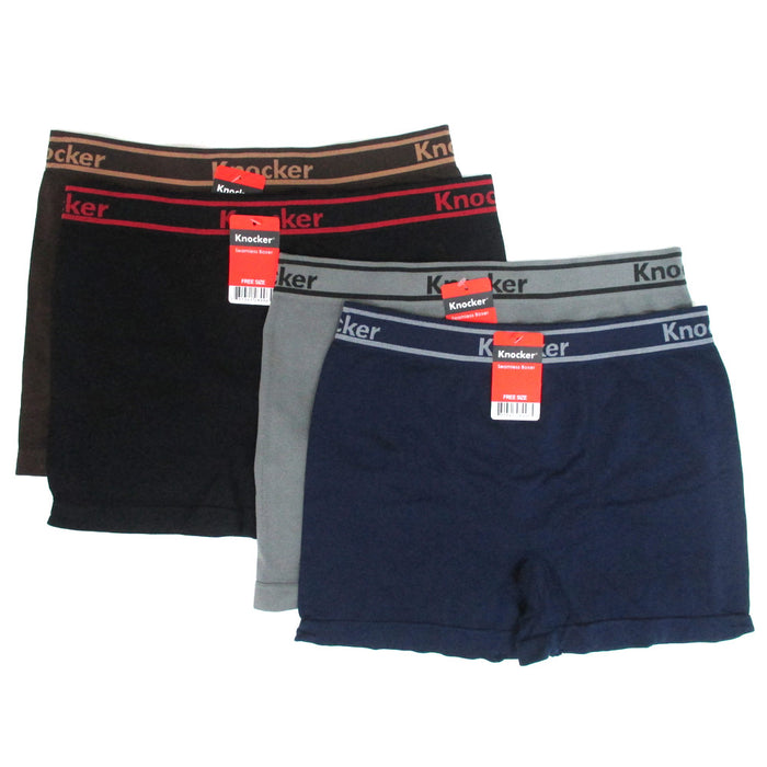 12 Men's Seamless Athletic Compression Boxer Briefs Microfiber Underwear Knocker
