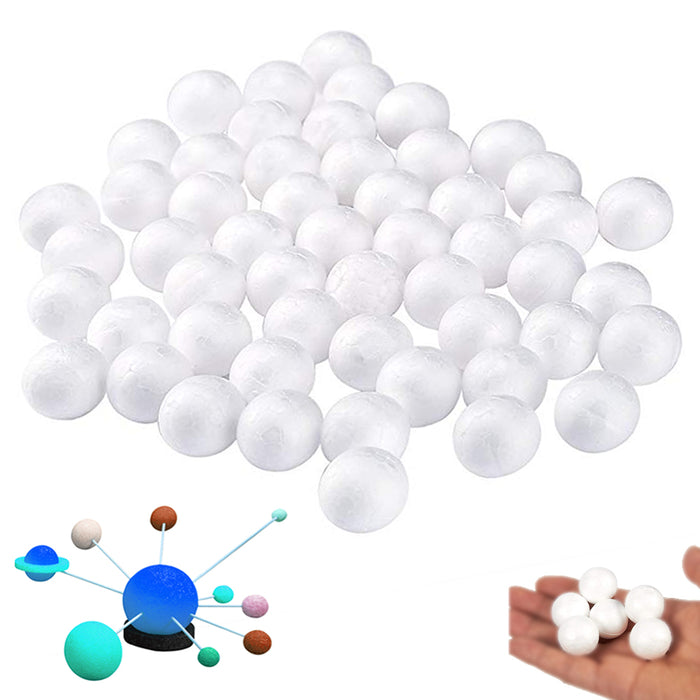 60PC Foam Craft Balls Polystyrene 3/4" White Sphere Art Project Party Decoration
