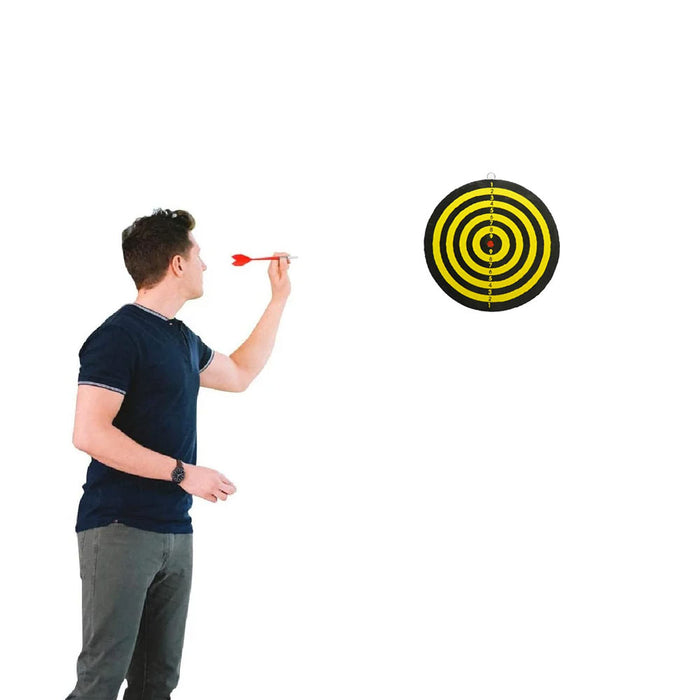 Wall Dart Board Game Set Double Sided Darts Beginner Hobby Classic Target 6 inch