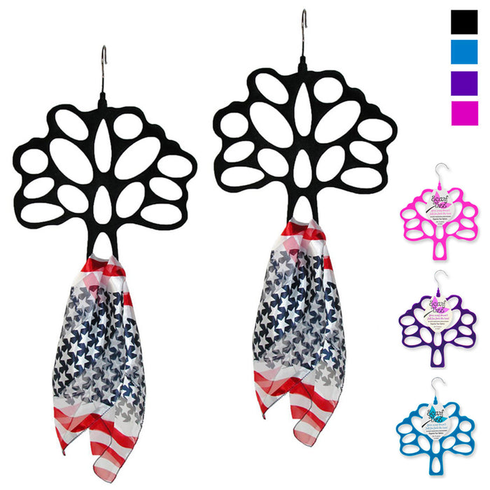 2 Ring Shawl Scarf Holder Tie Hanger Belt Closet Clothes Organizer Hook Storage