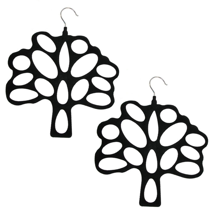 2 Ring Shawl Scarf Holder Tie Hanger Belt Closet Clothes Organizer Hook Storage