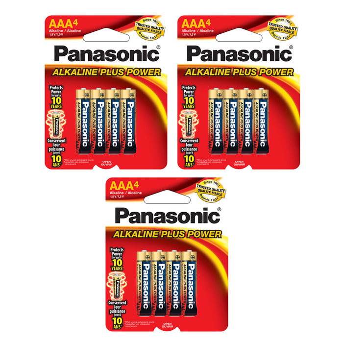 12 Pack AAA Batteries Alkaline Plus Power Triple A Battery 1.5V Long Lasting Set