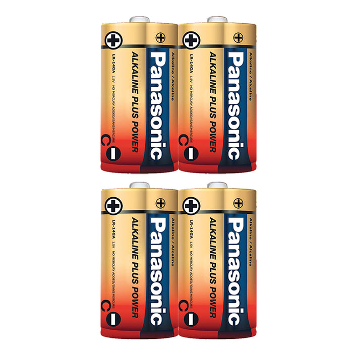4PC Alkaline C-Size Batteries 1.5 V Long Lasting Battery All Purpose Home Office