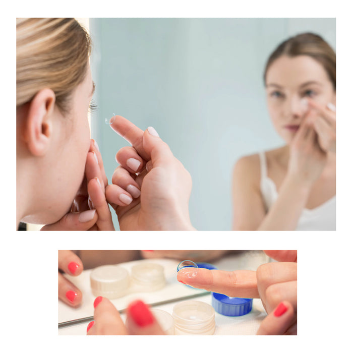 2 Pack Contact Lens Cases Solution Holder Small Container Storage Travel Kit Set