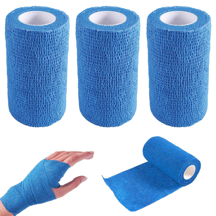 3 Pack Self Adhesive Bandage Wrap Cohesive Tape First Aid 3 in x 2.5 Yards Roll