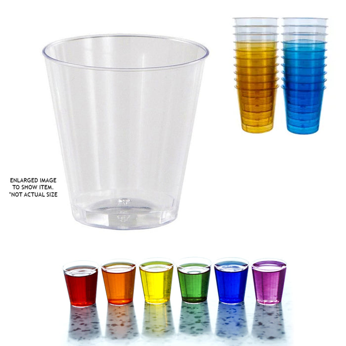 20 Disposable Shot Glasses Color Hard Plastic 1 oz Vodka Jelly Wedding Party Bar