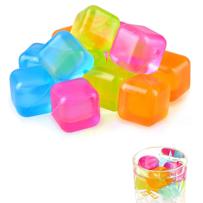 60 Pack Colorful Plastic Ice Cubes Reusable Cool Drinks Coffee Wine Refreezable