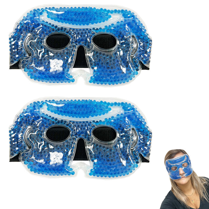 2 PC Hot Cold Gel Bead Facial Eye Mask Migraine Headache Stress Relief Ice Mask