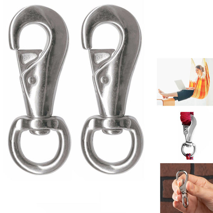 2 Pack Chrome Swivel Snap Hooks Hanging Hammock Chair Hammock Swivel Hook Snap
