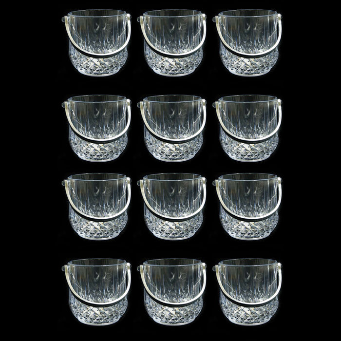 12 Clear Ice Bucket Bar Container Plastic Wine Chiller Tongs Cooler Bpa Free 1L